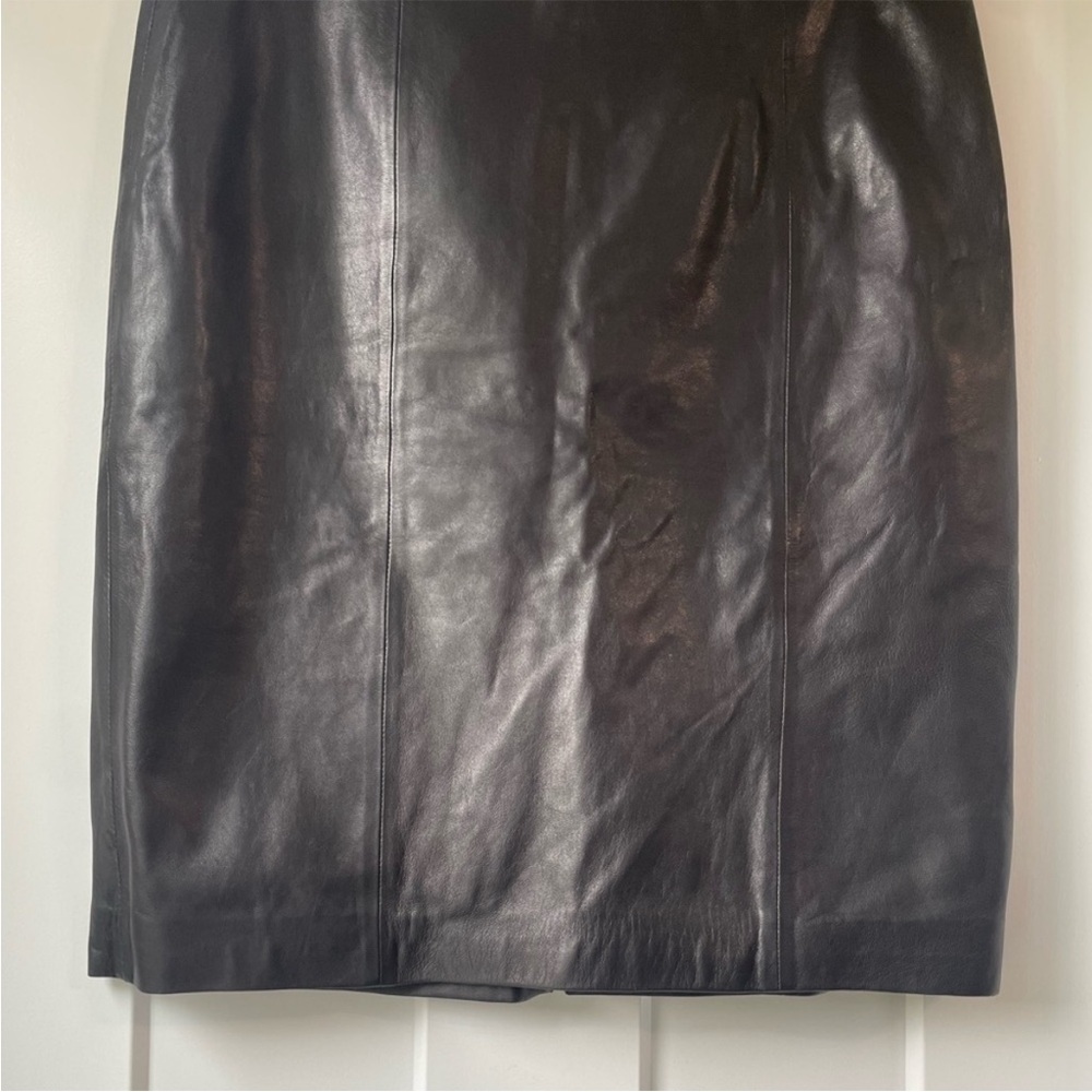 Talbots Black Leather Skirt Size 8 - Picture 6 of 9